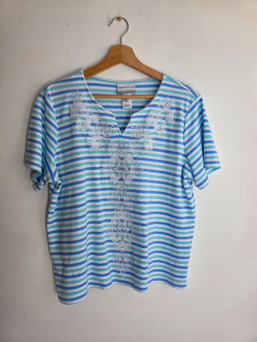 Vintage Y2K Alfred Dunner Embroidered Grannycore Top